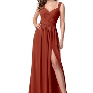 NWT Azazie Evie Bridesmaid Dress- Rust